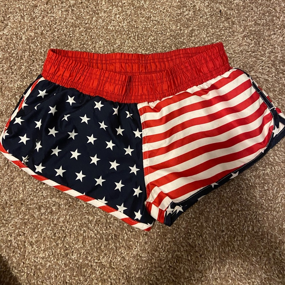 American flag athletic shorts